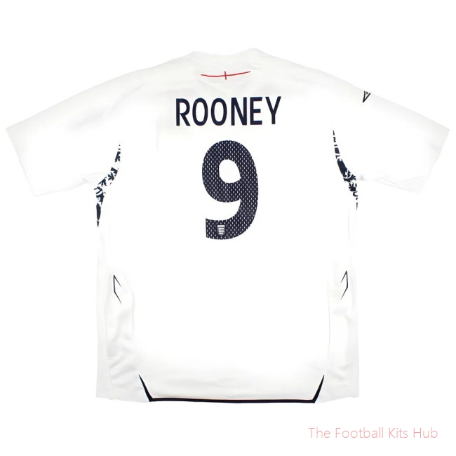 England 2007-09 Home Shirt (XL) Rooney #9 (Excellent)