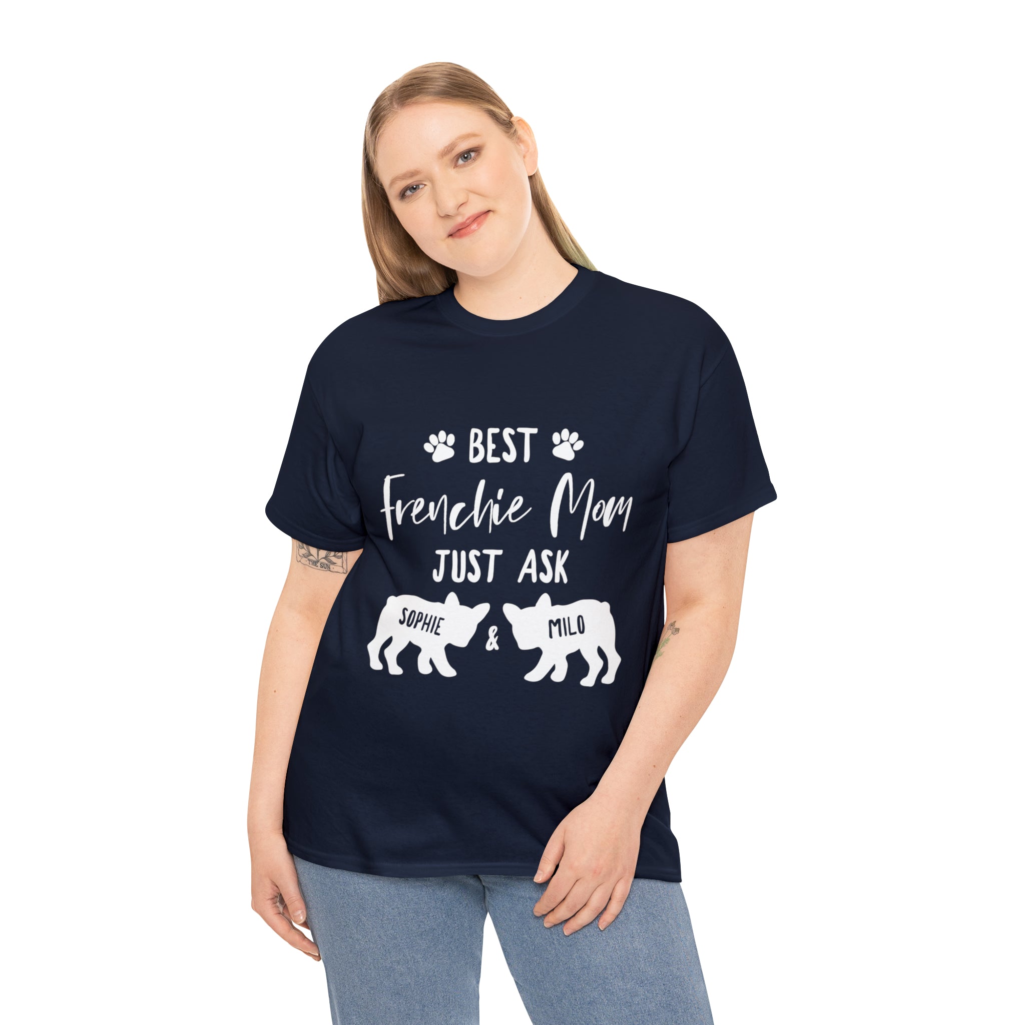 French Bulldog Ask My Frenchies Personalized T Shirt Wit Frenchies
