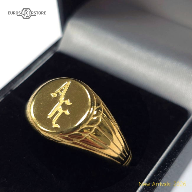 Premium Arsenal Fc 18ct Gold Plated On Silver Signet Ring - Q
