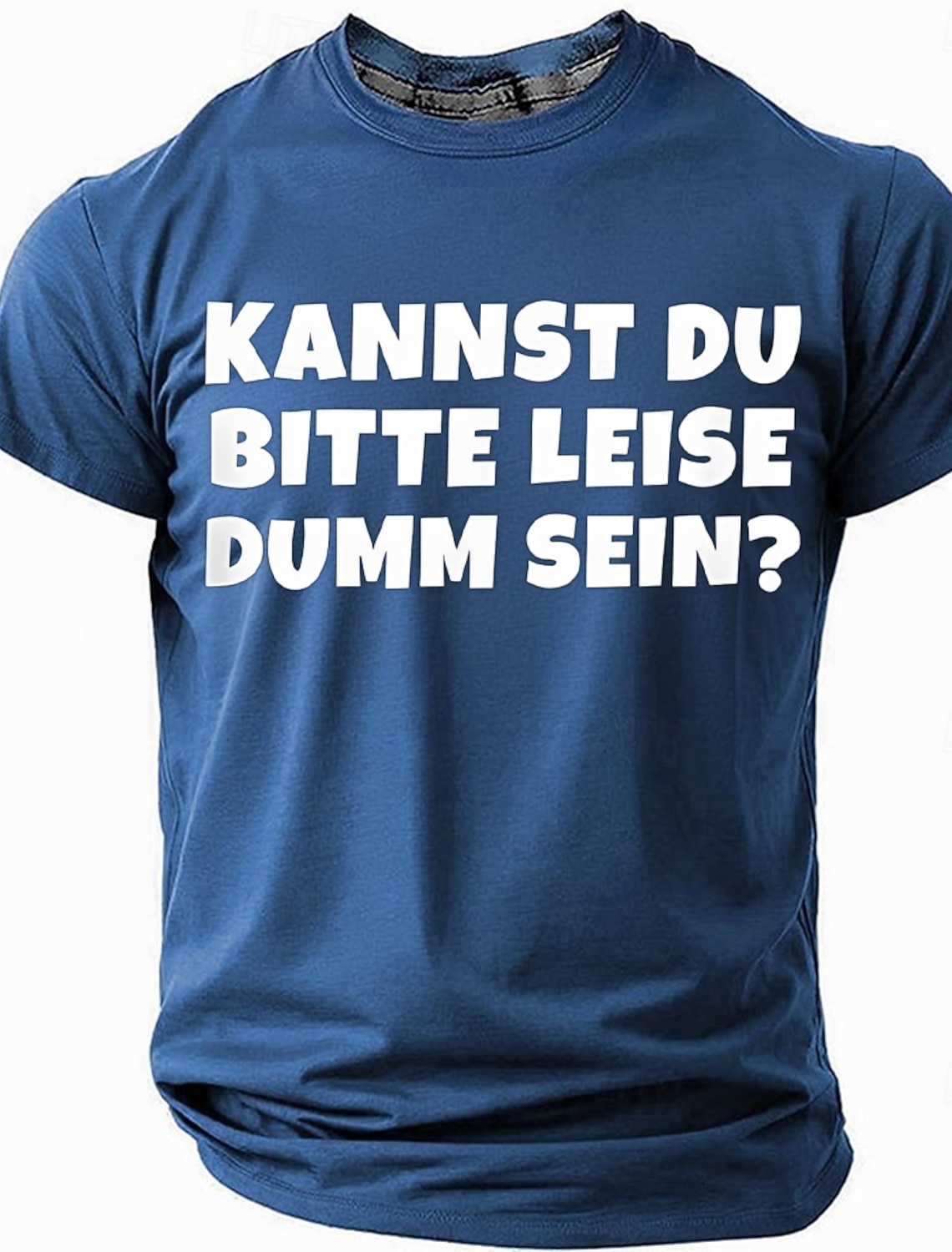Men's Olive Green Short Sleeve Graphic T-Shirt with 'Kannst du bitte leise dumm sein?' Funny German Slogan, Office Humor