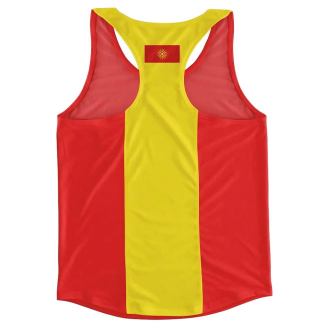 Macedonia Flag Running Vest Euro Authentic Worldcup Worldcup