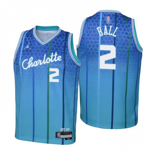Charlotte Charlotte Hornets #2 Lamelo Ball Youth Nike Blue 2021/22 Swingman Jersey ¨C City Edition Youth