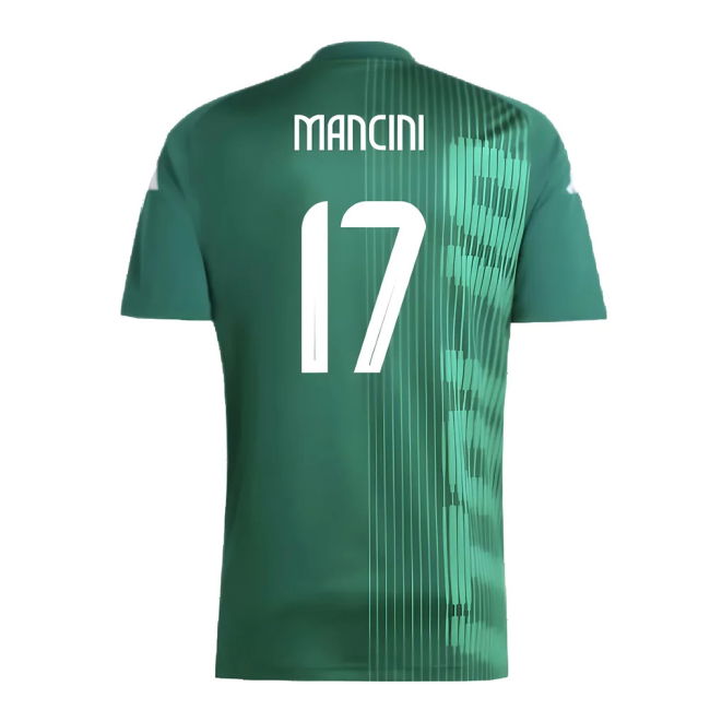 2024-2025 Italy Pre-Match Shirt (Green) (Mancini 17) Authentic