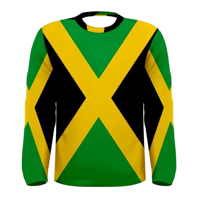 World-Class Jamaica Flag Long Sleeve Sublimated Sports Jersey