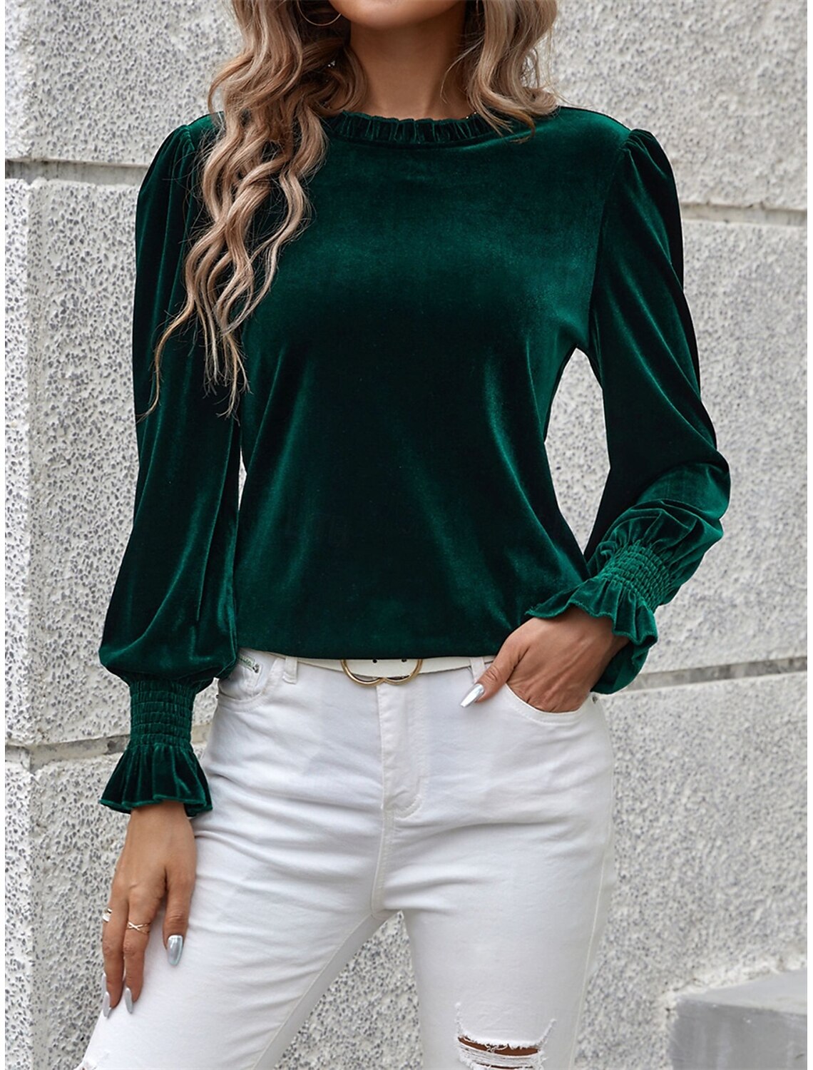 Women's Shirt Blouse Basic Casual Solid Color Regular Tops Long Sleeve Turtleneck Regular Fit Daily Fall Winter