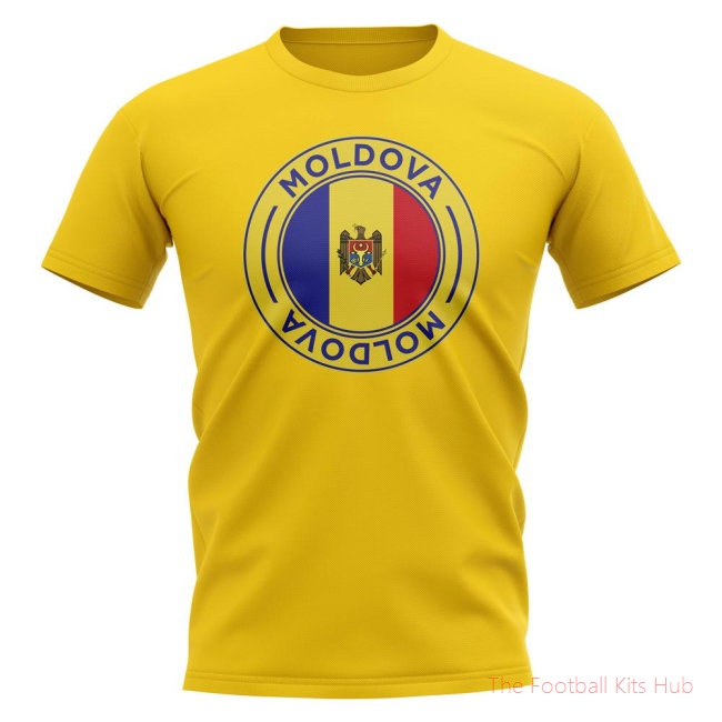 Moldova Football Badge T-Shirt (Yellow)