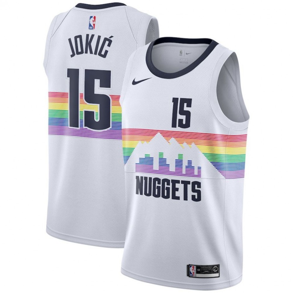 Denver Nuggets Nikola Jokic15 Jersey - White - Fan Favorite