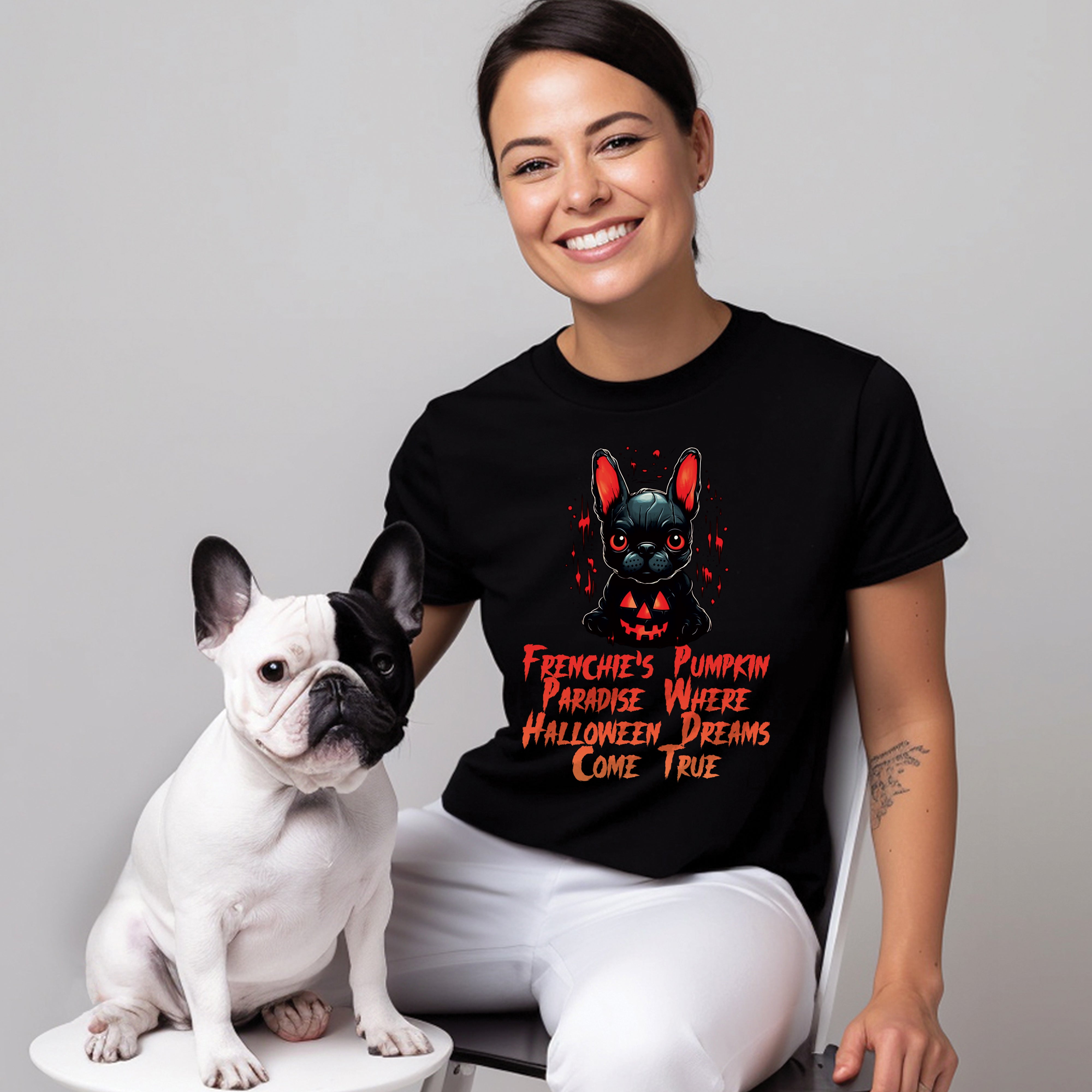 French Bulldog French Bulldog Pumpkin Parade Unisex T Shirt Durable Dog Item