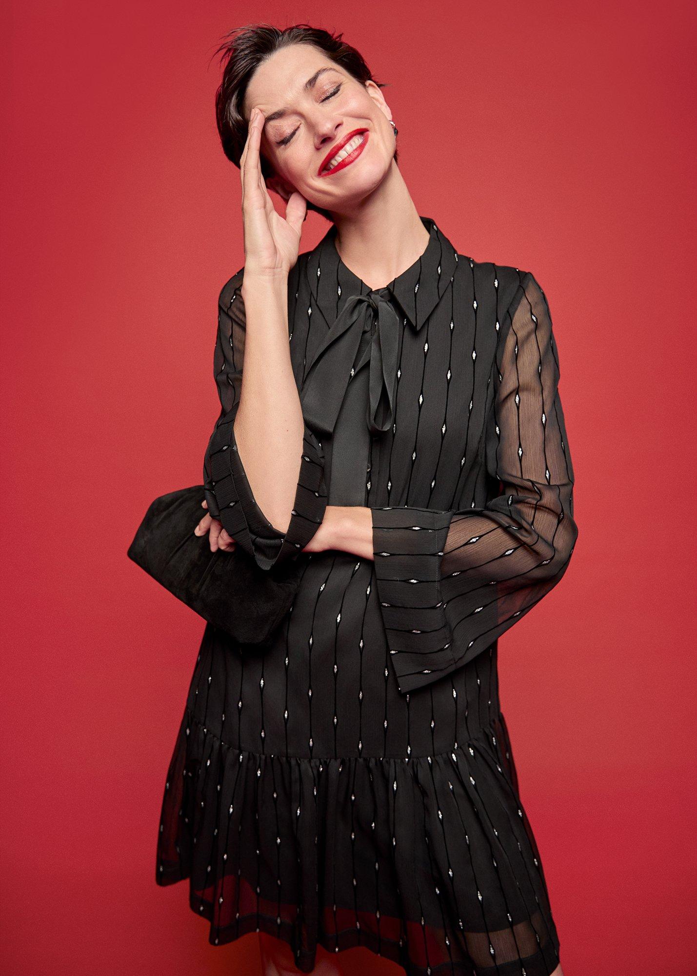 Tessa Glitter Mini Swing Dress