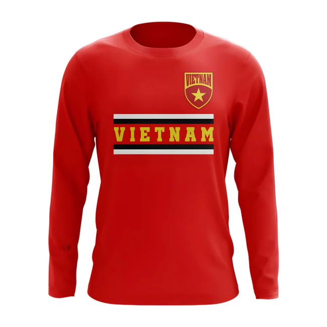 Exclusive-Design Vietnam Core Football Country Long Sleeve T-Shirt