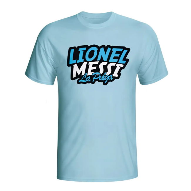 Climate-Control Lionel Messi Comic Book T-Shirt (Sky Blue) - Kids