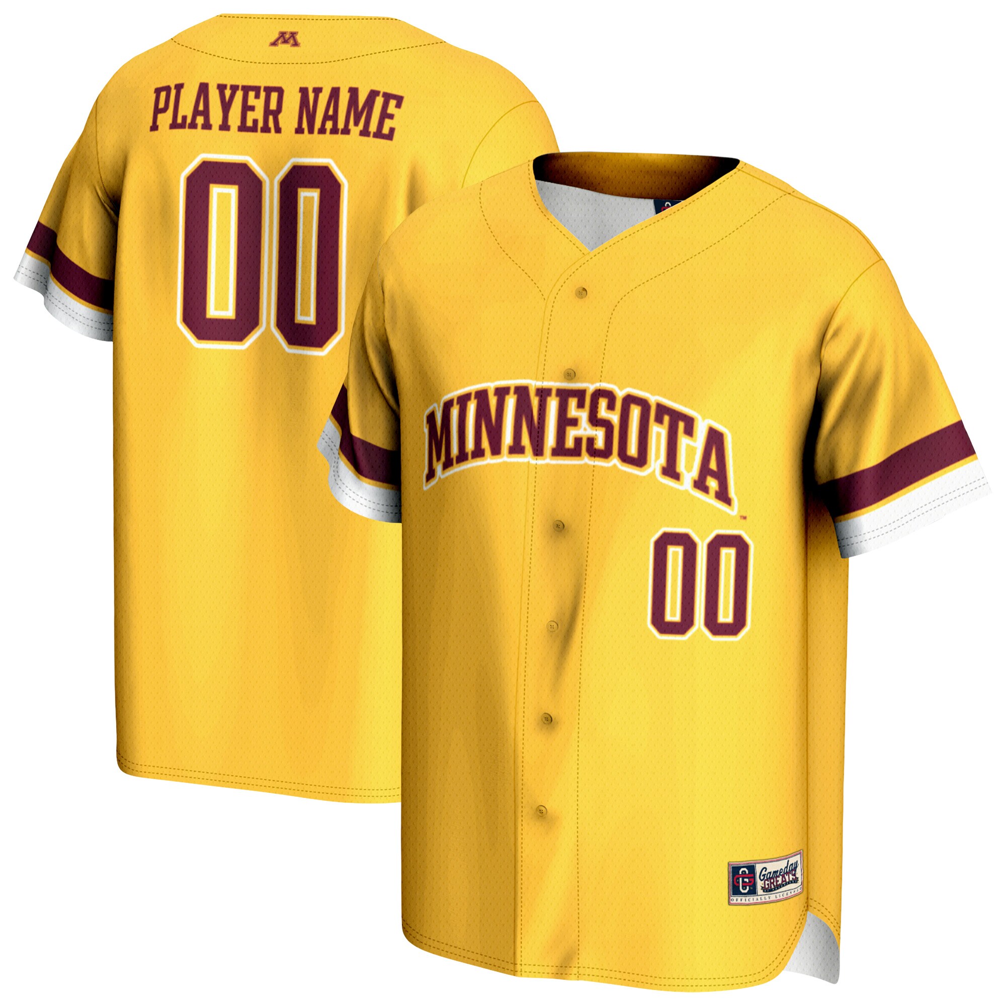 [DDG] Minnesota Golden Gophers GameDay Greats Unisex NIL Pick-A-Player Lightweight Baseball Jersey - Gold