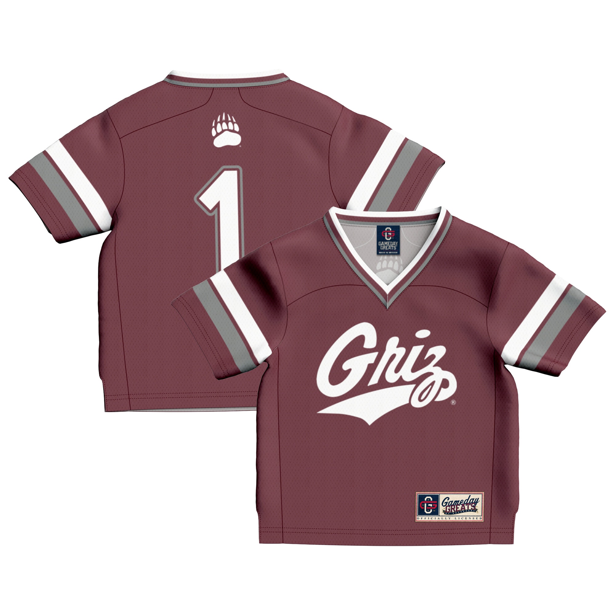 #1 Montana Grizzlies GameDay Greats Toddler Lightweight Collegiate Football Fashion 2026/2027 Football Jersey - Maroon