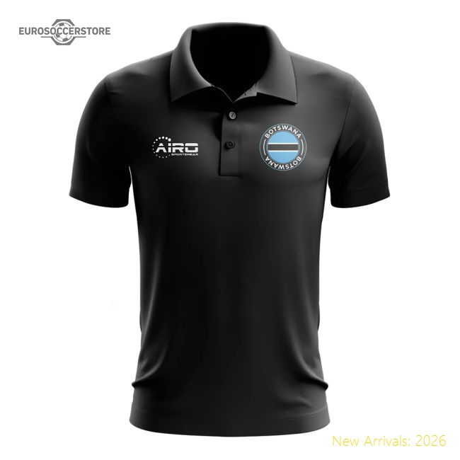 Premium Botswana Football Polo Shirt (black) - Economical