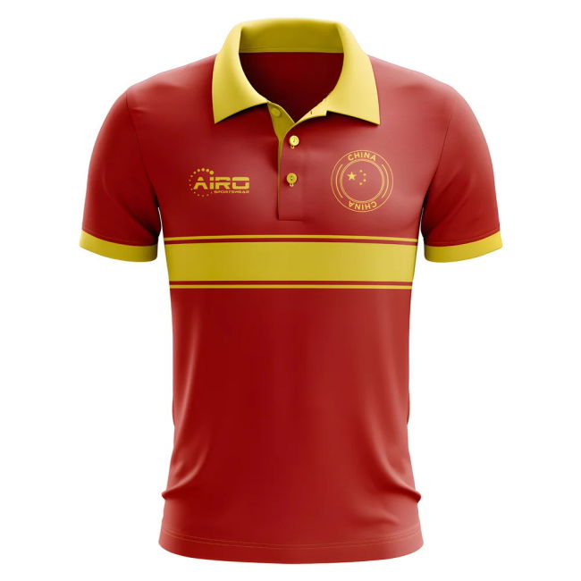 Performance-Driven China Concept Stripe Polo Shirt (Red)