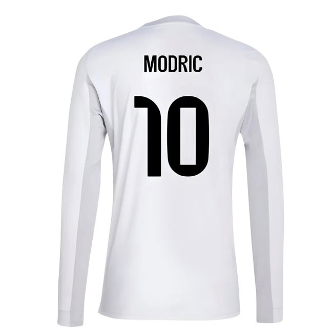 2025-2026 Real Madrid Long Sleeve Home Shirt (Modric 10)