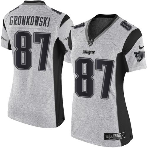 NFL NE Patriots #87 Rob Gronkowski Gray Limited Jersey - Authentic ...