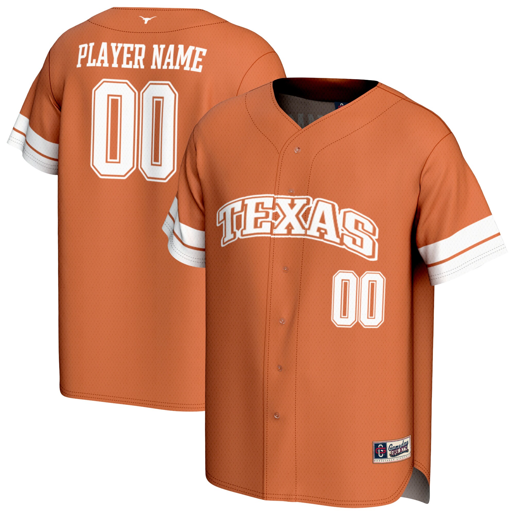 [DDG] Texas Longhorns GameDay Greats Unisex Personalized Collegiate Baseball Fashion Jersey - Texas Orange