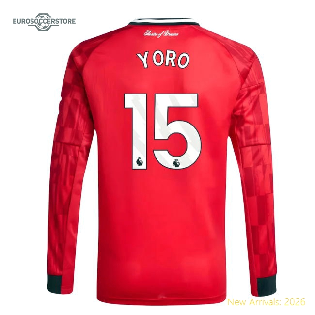 Safe Kids Man Utd Yoro Jersey 2025-2026 Breathable Moisture-wicking