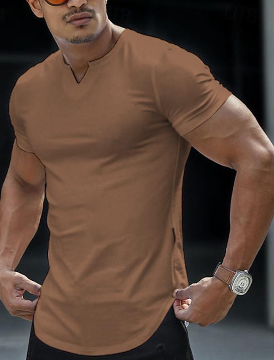 Men's T Shirt Short Sleeve V Neck Summer Plain Fashion Classic Comfortable Casual Street Sports Blue Black White Top Tee for Men