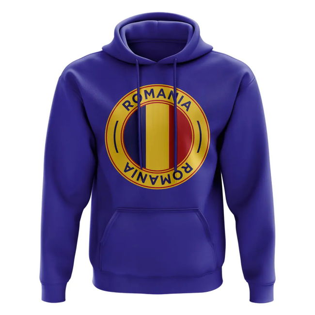 Romania Football Badge Hoodie (Royal) Official Authentic