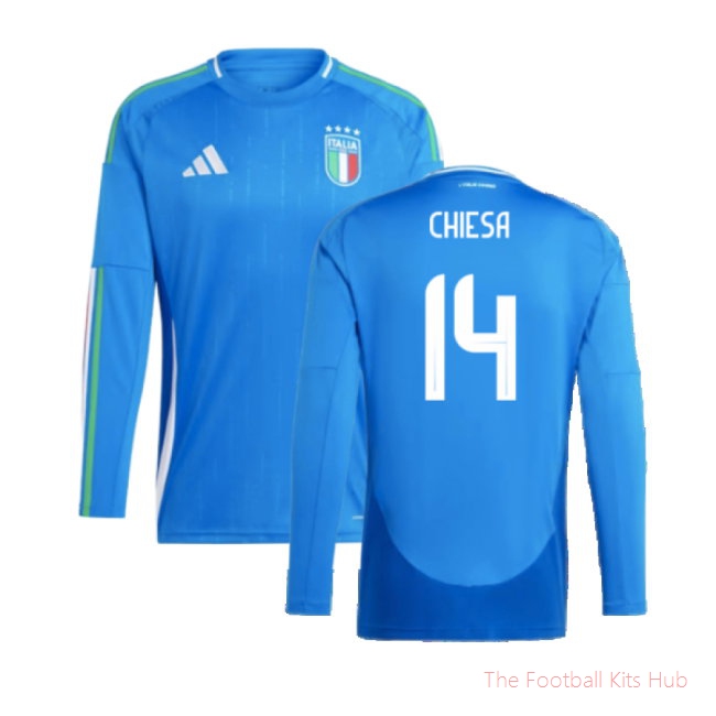 2024-2025 Italy Long Sleeve Home Shirt (CHIESA 14)