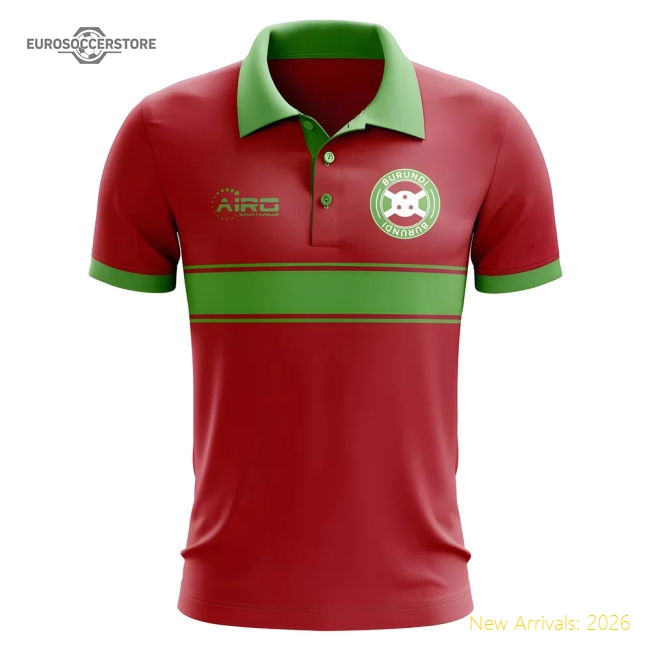 Burundi Concept Stripe Polo Shirt (Red)