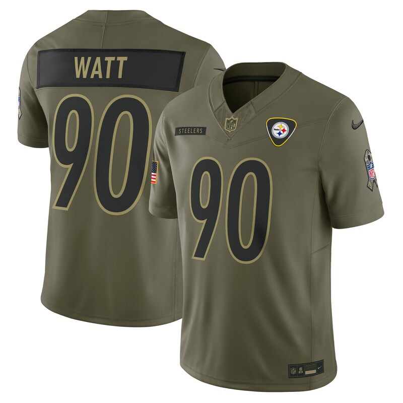 None T.J. Watt Team Captain PIT Steelers Elite Jersey for NFL Fans