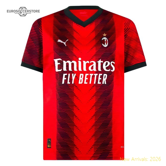 Ac Milan Home Authentic Jersey Performance Athletic Fit