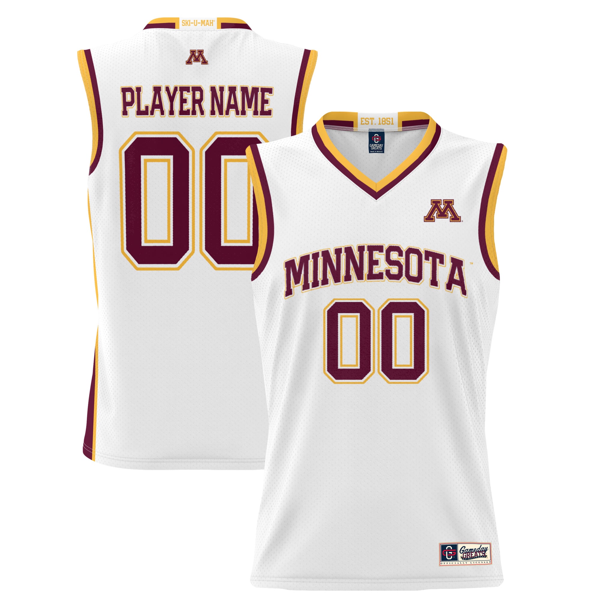 [NJP] Minnesota Golden Gophers GameDay Greats Youth NIL Pick-A-Player Lightweight Women's Basketball Jersey - White