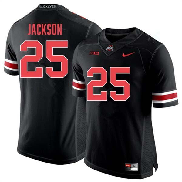 Men Ohio State Buckeyes #25 Bo Jackson Blackout Nike Stitch Jersey