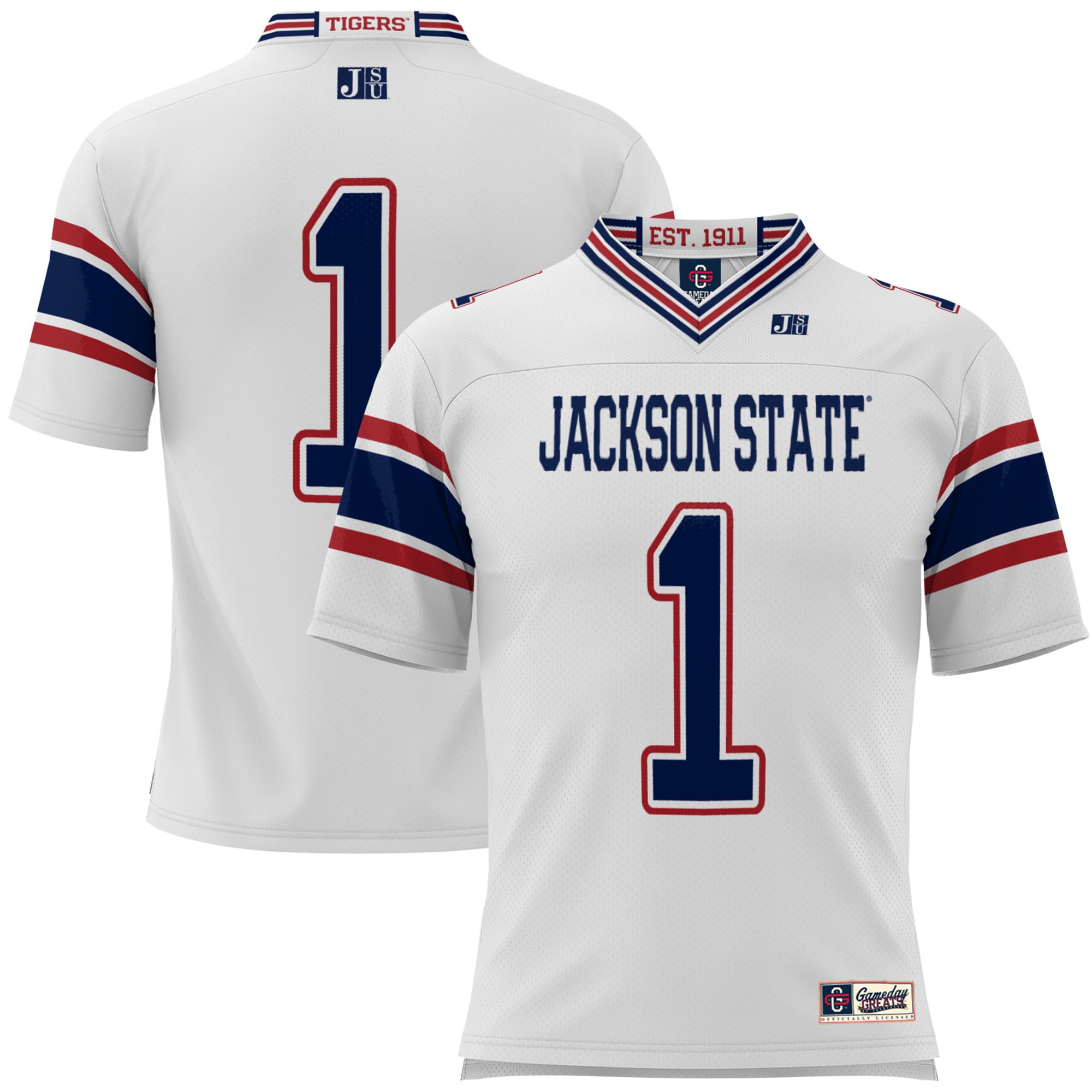 #1 Jackson State Tigers GameDay Greats Youth 26/27 Football Jersey - White