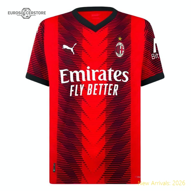 2023-2024 Ac Milan Home Authentic Shirt - Fan Collection