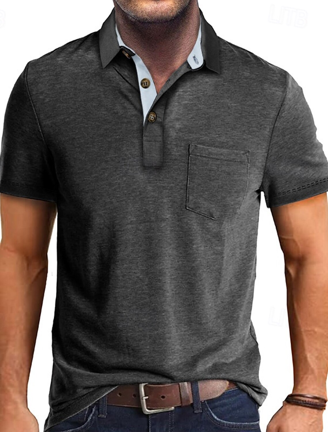 Men's Golf Shirt Polos Shirts Work Casual Lapel Short Sleeve Basic