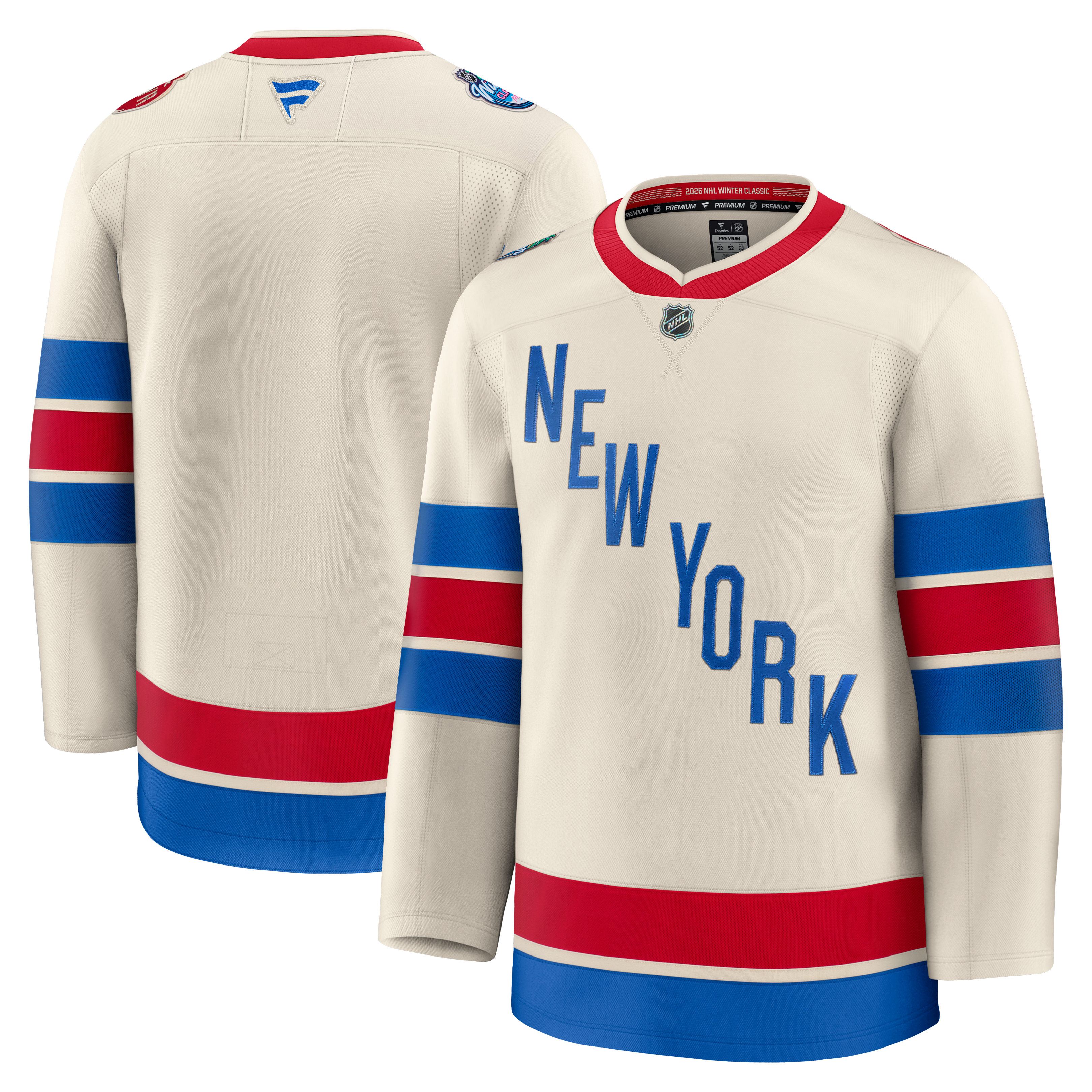 [JED] New York Rangers 2026 NHL Winter Classic Premium Jersey - Beige