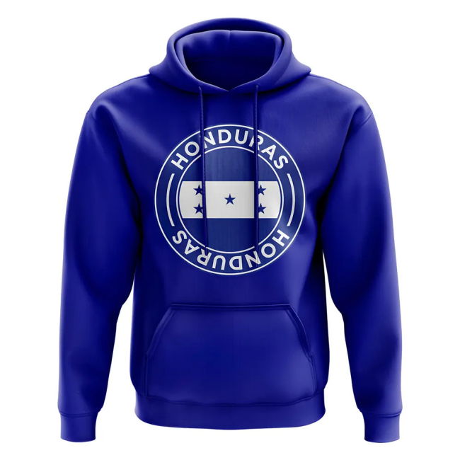 Exclusive-Design Pro-Grade Honduras Football Badge Hoodie (Royal)