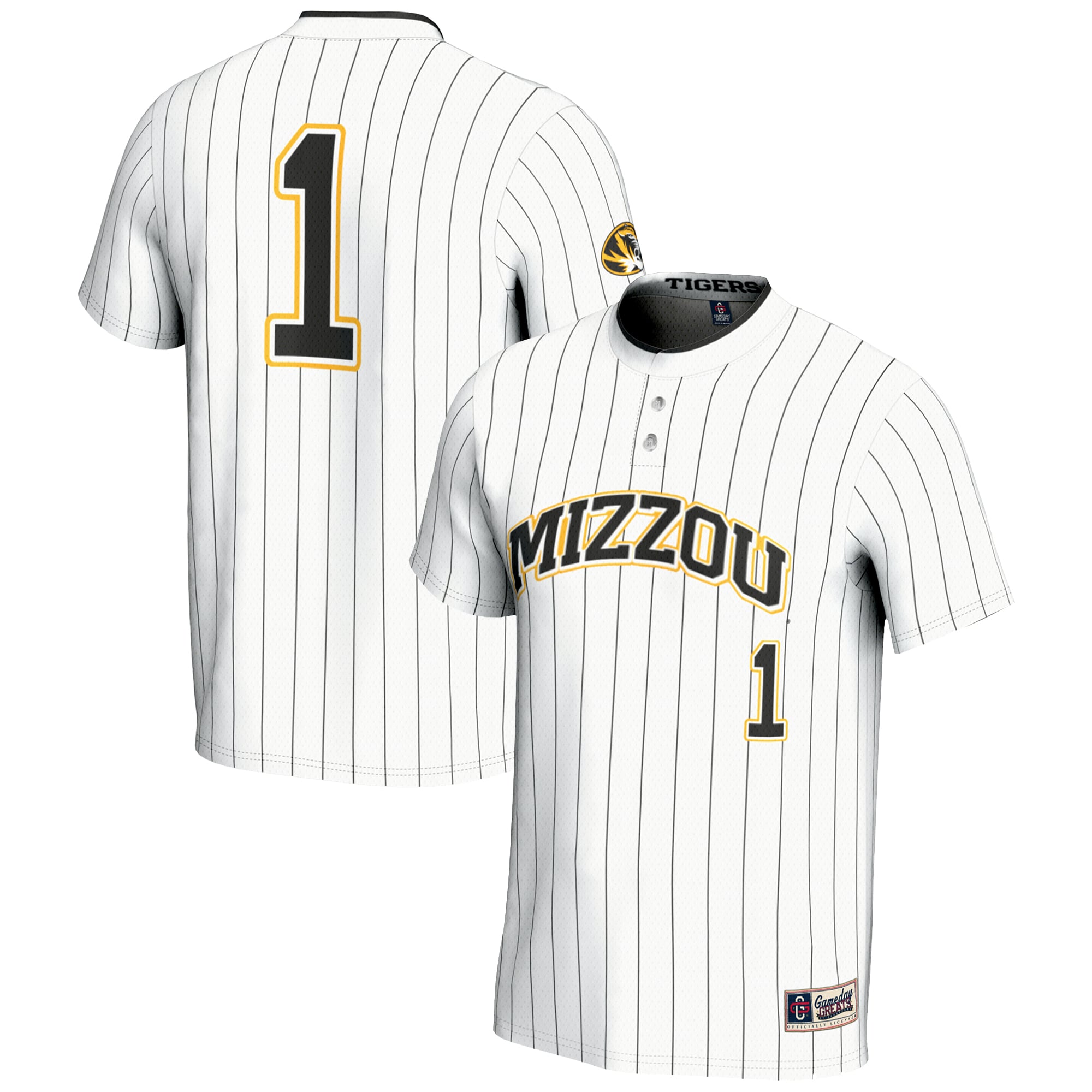 #1 Missouri Tigers GameDay Greats Unisex Lightweight Softball Jersey - White