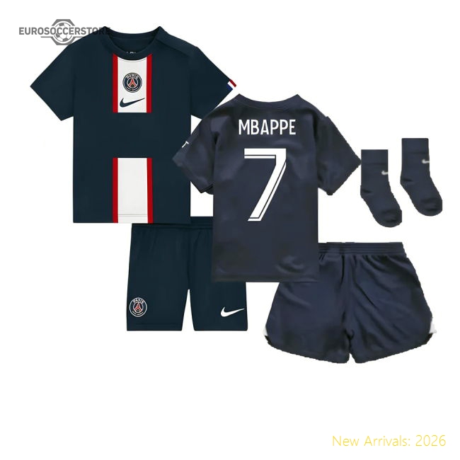 Match-Day Supporter 2022-2023 Psg Infants Home Kit (Mbappe 7)