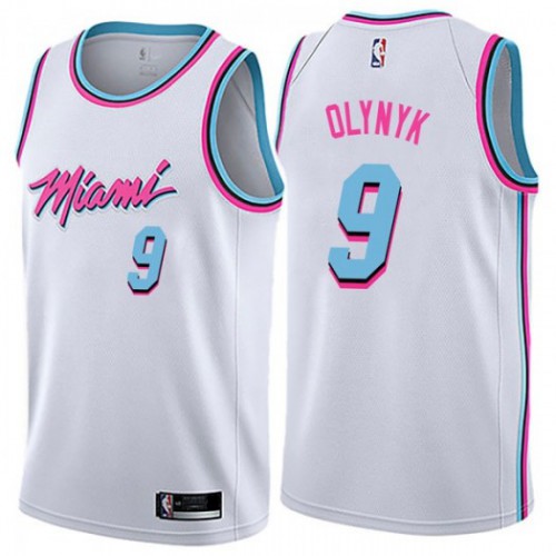 Top-Grade Heat #9 Kelly Olynyk 2024 City NBA Swingman Jersey White -