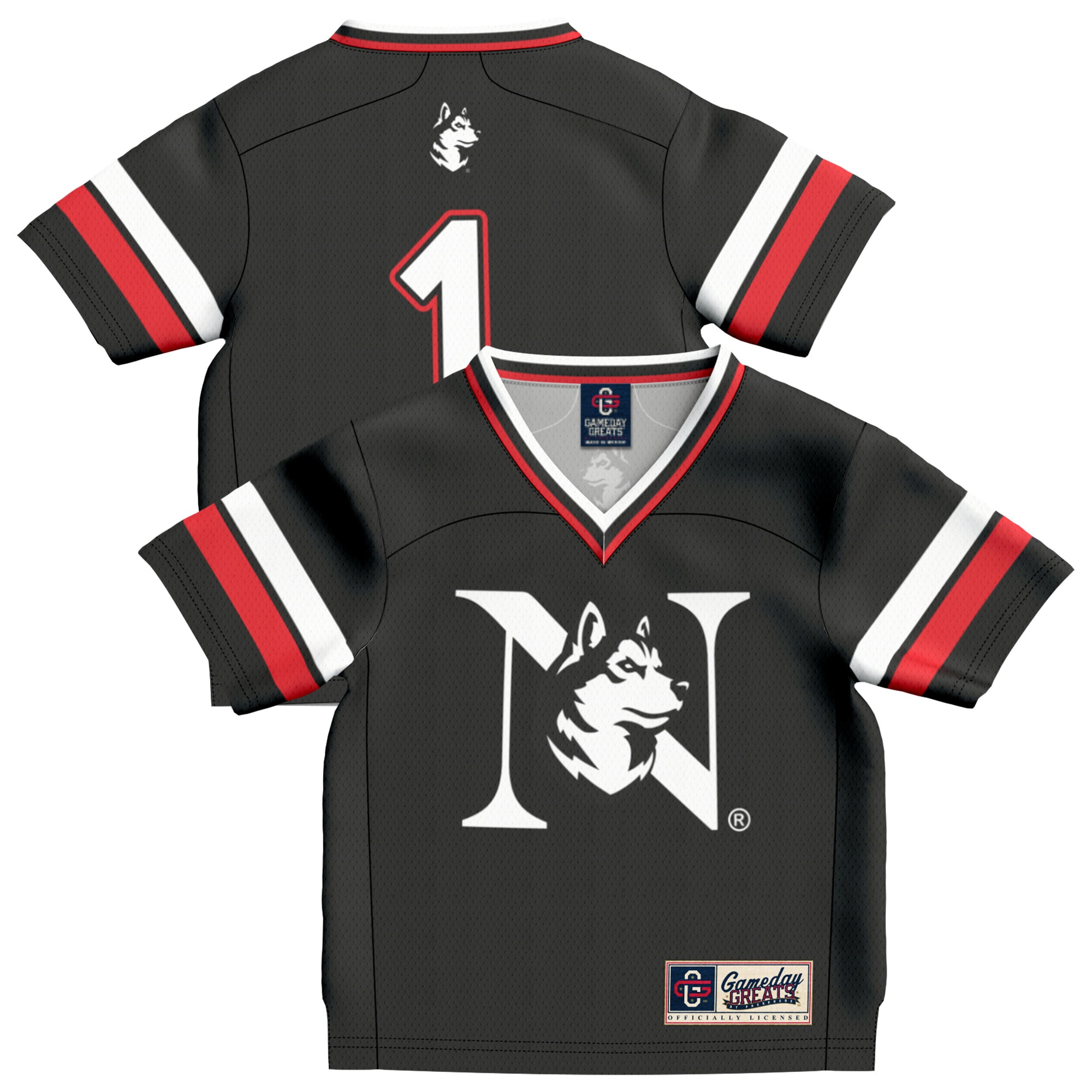 #1 Northeastern Huskies GameDay Greats Toddler Lightweight Collegiate Football Fashion 2026 Season Football Jersey - Black