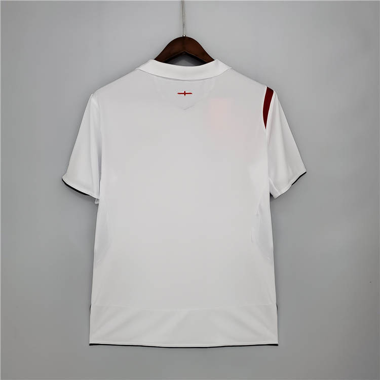 Moisture Wicking 2006 England Home White Retro Soccer Jersey Football