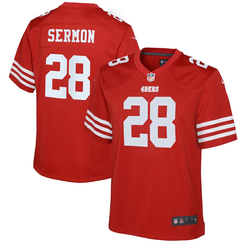 Trey Sermon San Francisco 49ers Nike Youth Game Jersey - Sca...