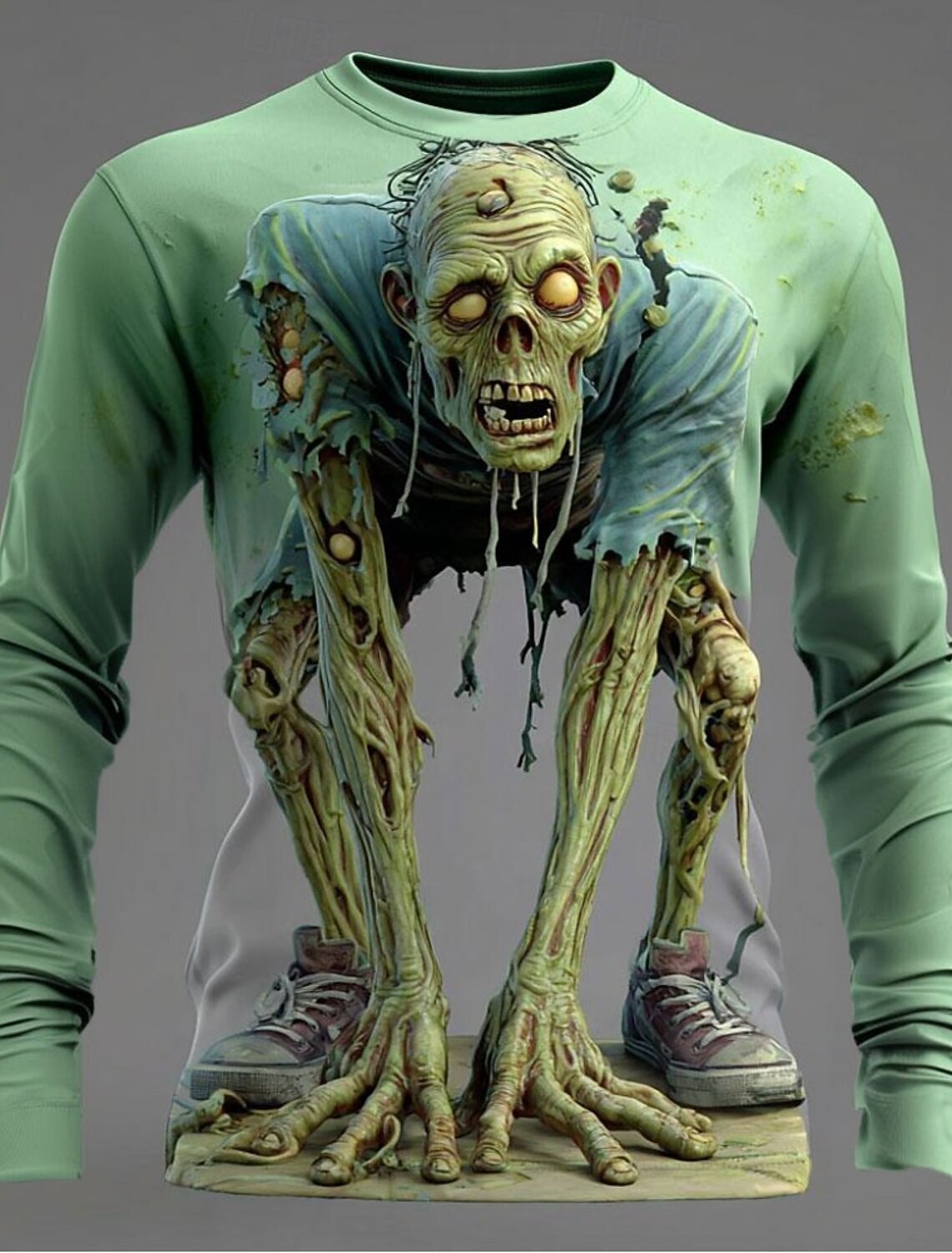 Men's Optical Illusion Zombies 3D T Shirt Short Sleeve Print Crew Neck