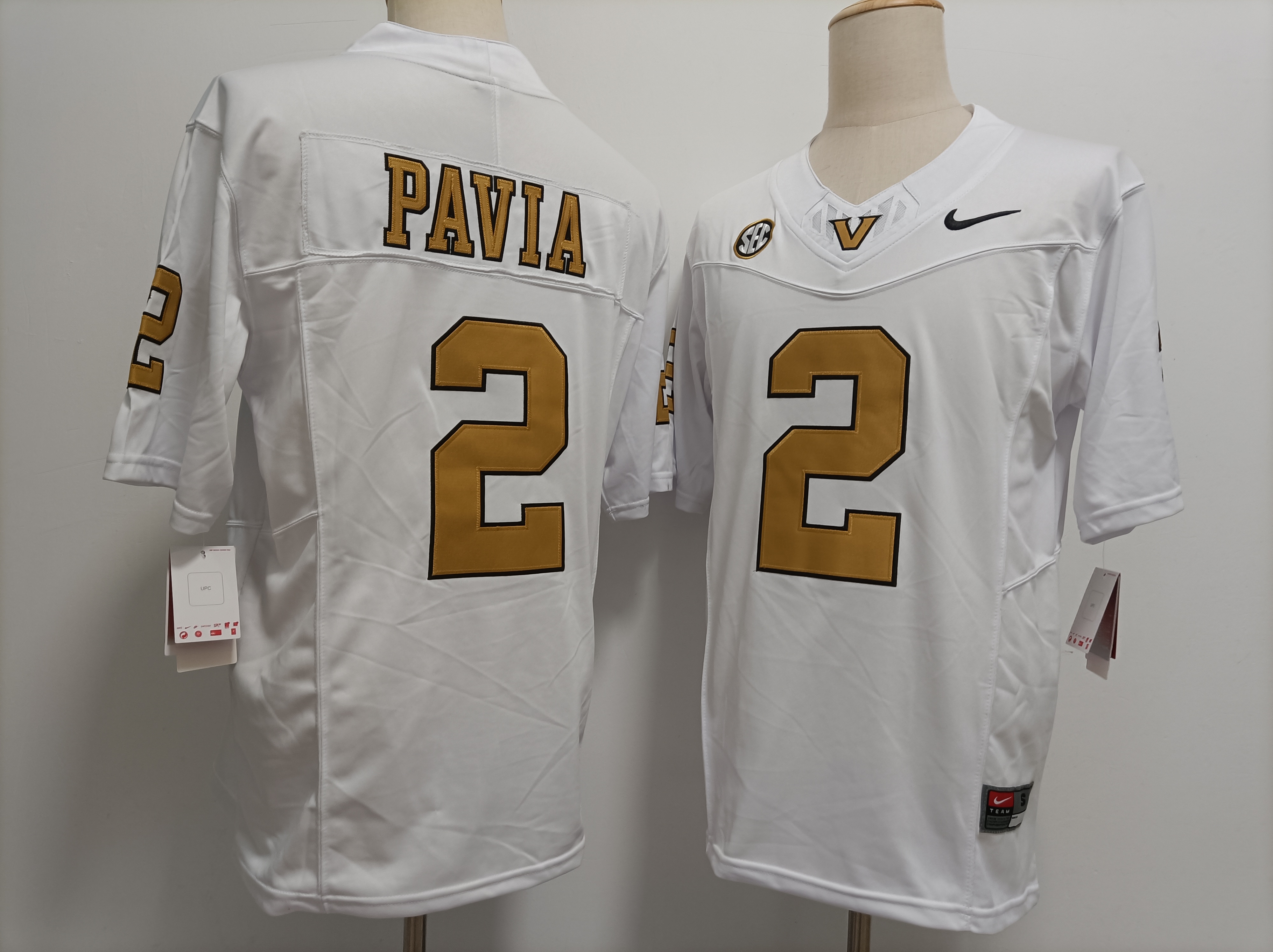 Men's None White 2024 official licensed Diego Pavia #2 premium Jersey
