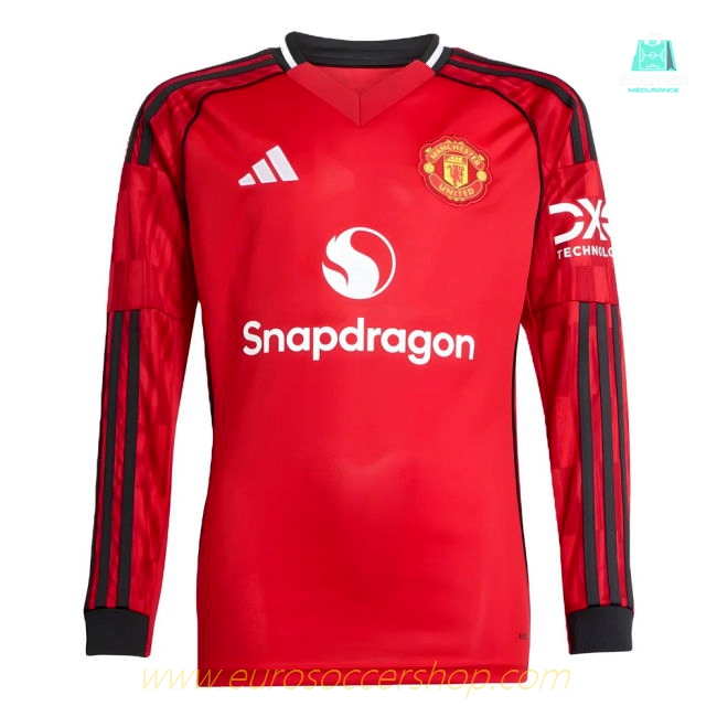 2025-2026 Man Utd Long Sleeve Home Shirt (Kids)