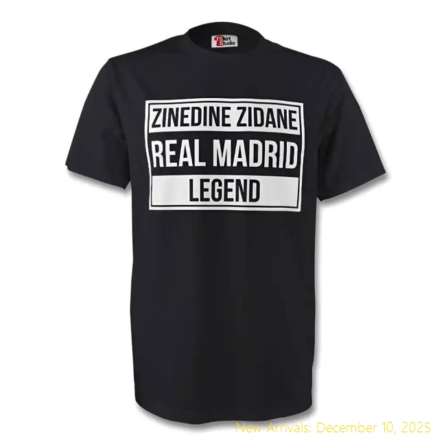 High-Quality RM Zinedine Zidane Real Madrid Legend Tee (black)