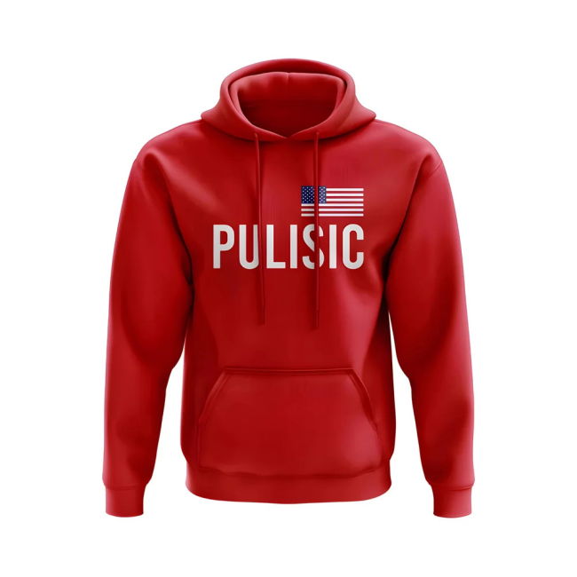 Christian Pulisic USA Name Hoody (Red)