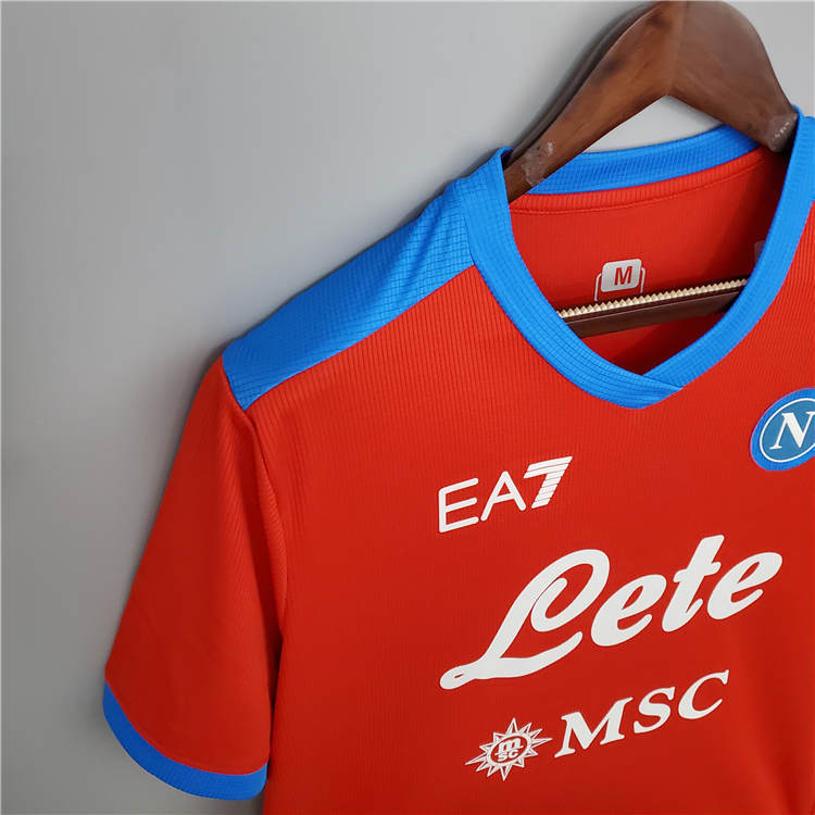 Napoli 21-22 Away Red Soccer Jersey Football Shirt - Official Replica