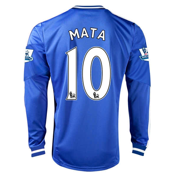 13-14 Chelsea 10 MATA Home Long Sleeve Jersey Shirt - Official
