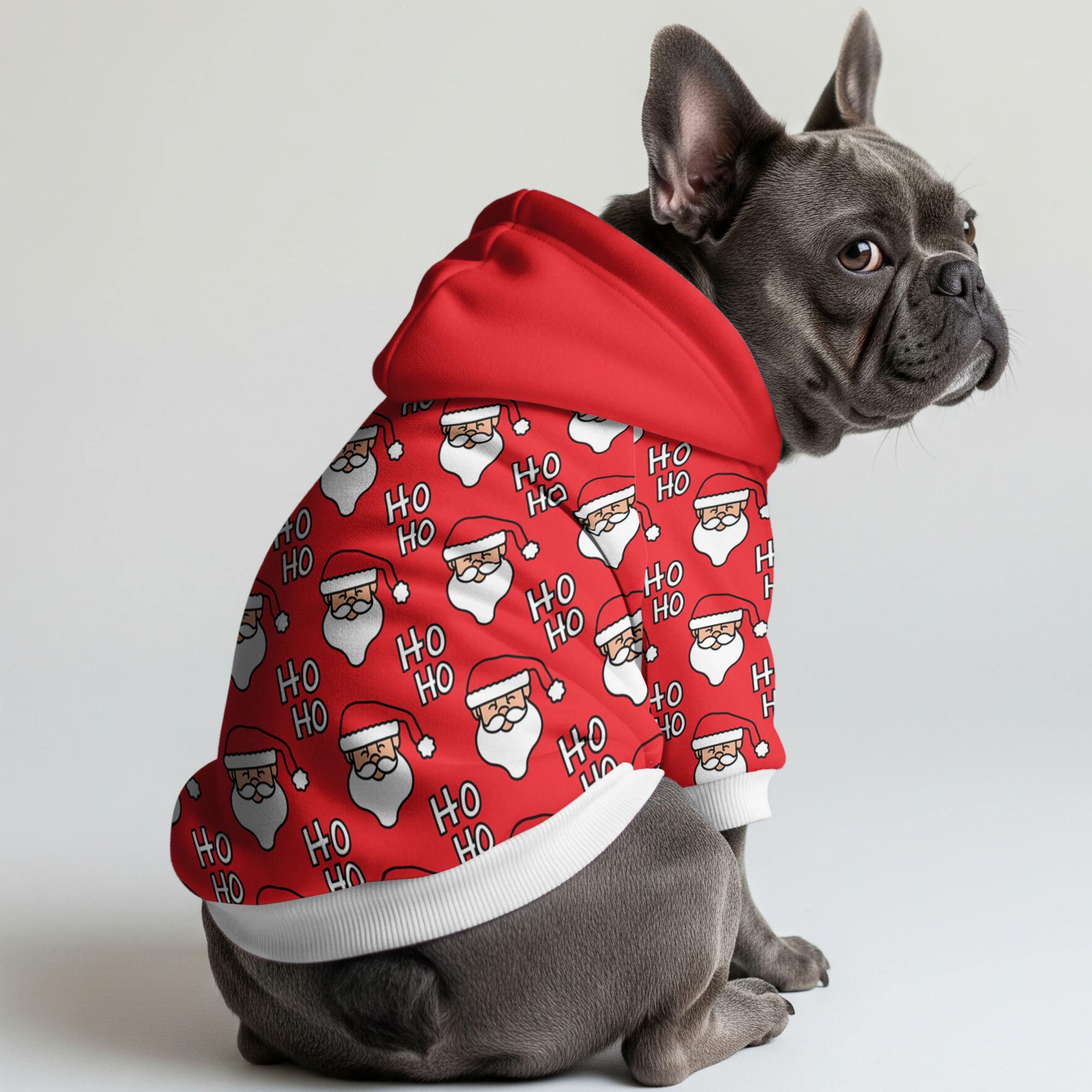 French Bulldog Santa Frenchie Hoodie Comfy Pet Product
